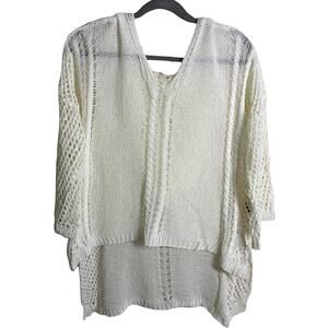 POL Ivory Lightweight Hoodie Pullover Sweater L